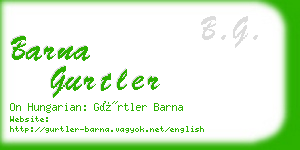 barna gurtler business card